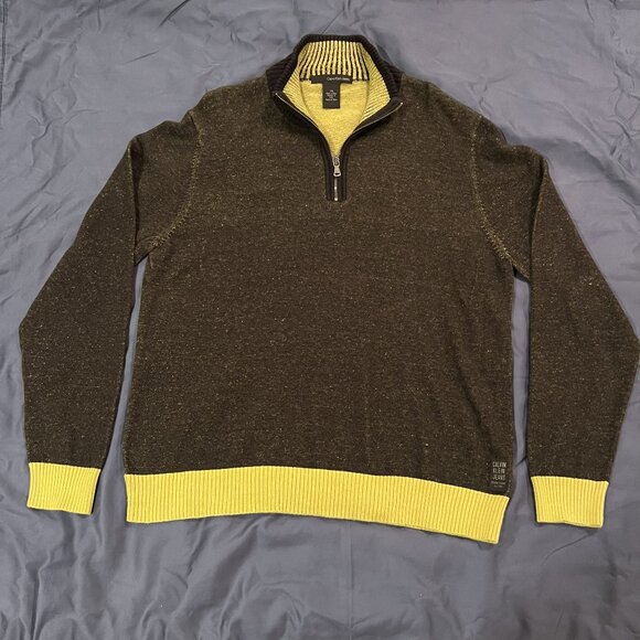 Calvin Klein Jeans Quarter-Zip Sweater โ Size Large - Picture 2 of 5